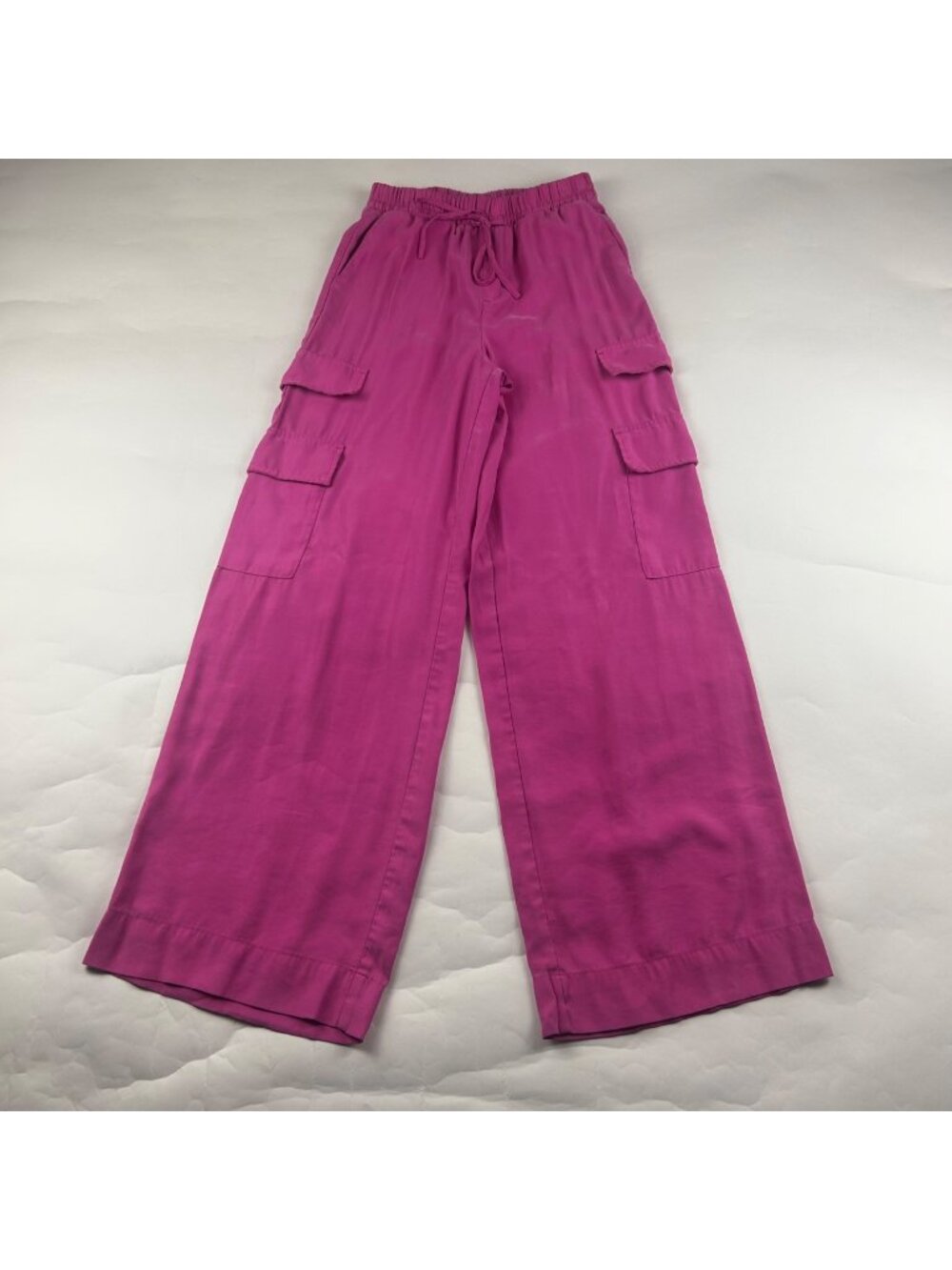 A New Day Bright Pink Drapey Wide Leg Cargo Pant XS